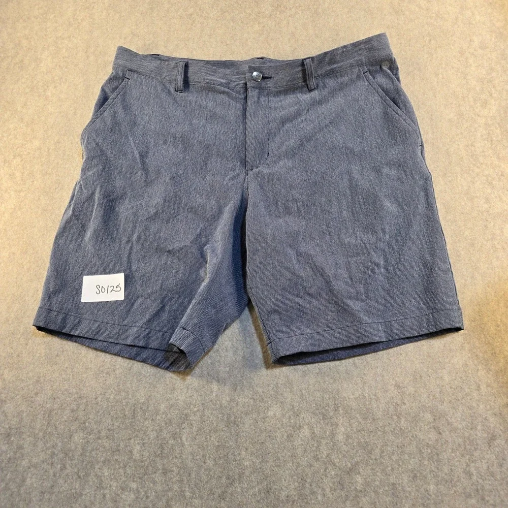 Adidas Golf Shorts Mens 36 Blue Heather Performance Athletic Flat Front S0329‎